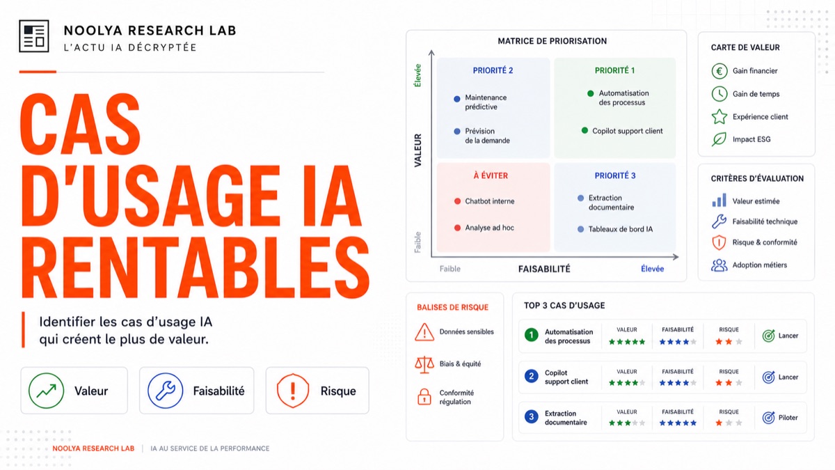 Couverture éditoriale Comment identifier les cas d’usage IA les plus rentables en entreprise