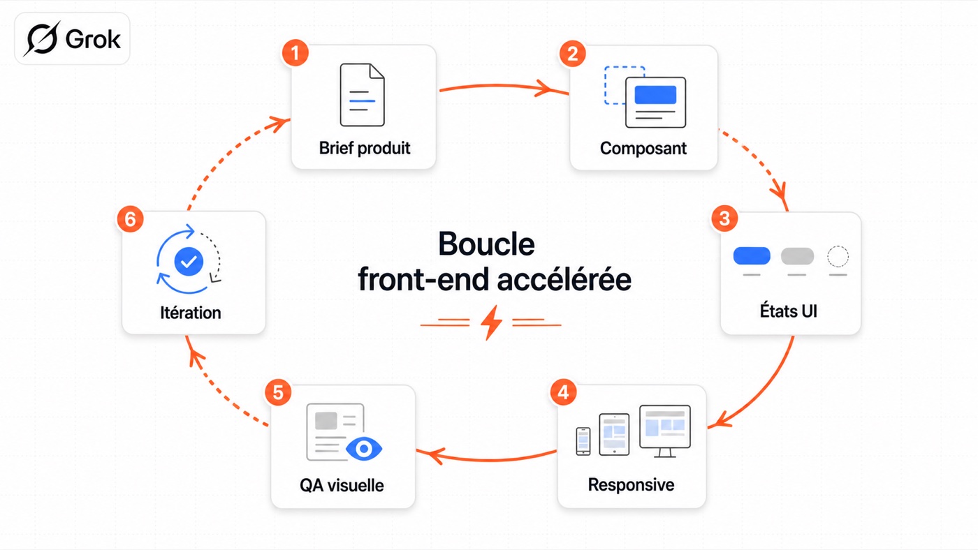 Schéma de boucle front-end accélérée avec Grok 4.5